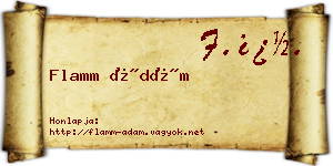 Flamm Ádám névjegykártya